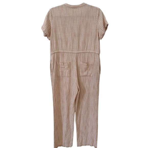 Line + Dot Pascal Jumpsuit Cream Orange Striped Size Small - Picture 11 of 16